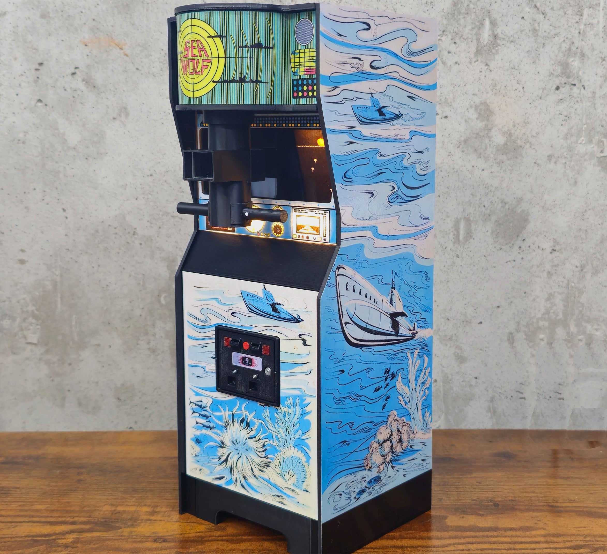 1:6 Scale 1976 Sea Wolf Arcade Display (NOT Playable) For your 12" Figures / Replicade Sixth Scale Arcade Diorama