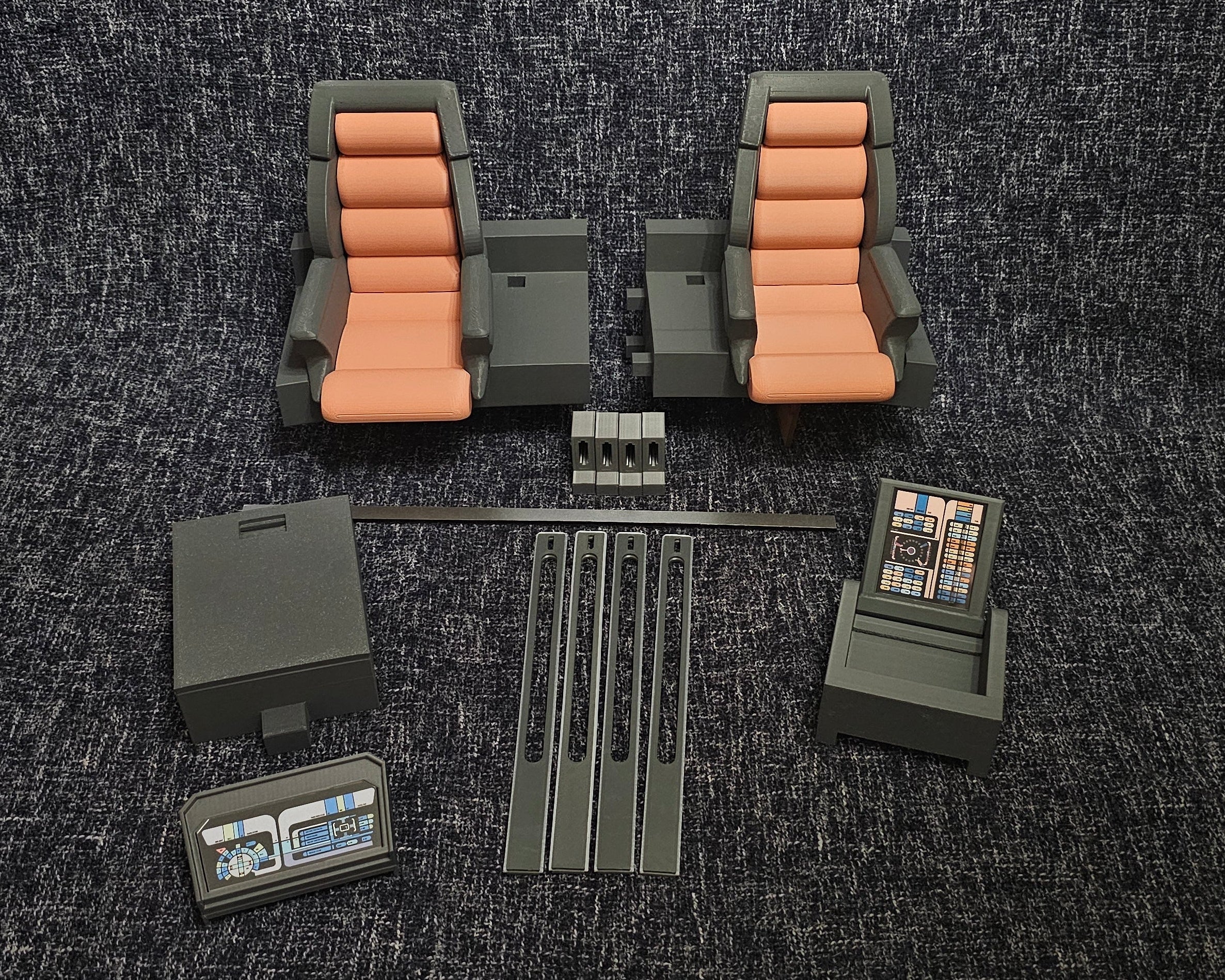 Trek Inspired Voyager Bridge Command Station for Exo-6 and other 1:6th / Sixth Scale / 12 Inch Figures