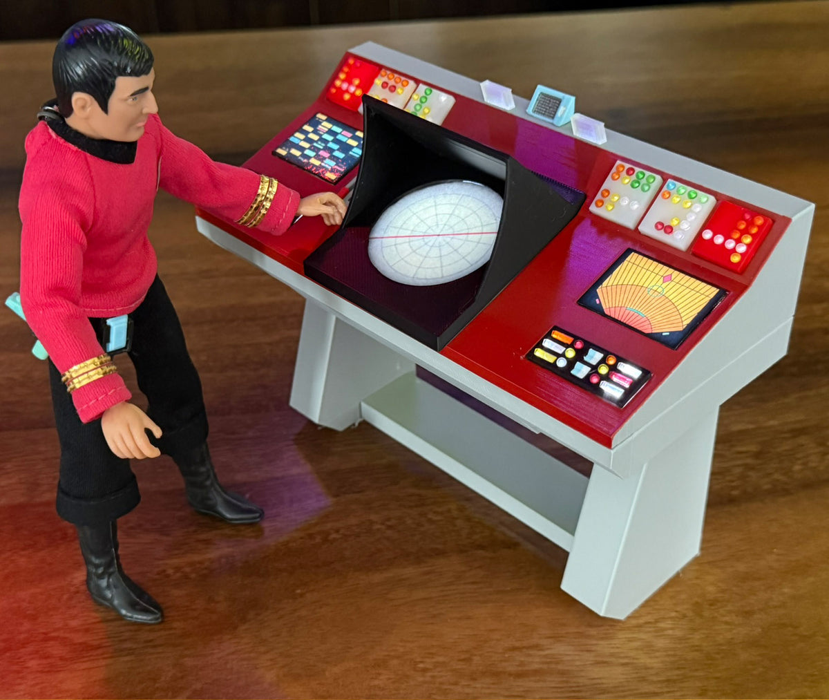 1:9 Scale Lighted Trek Inspired TOS Transporter Console for display with Mego and Other 8 Inch Figures