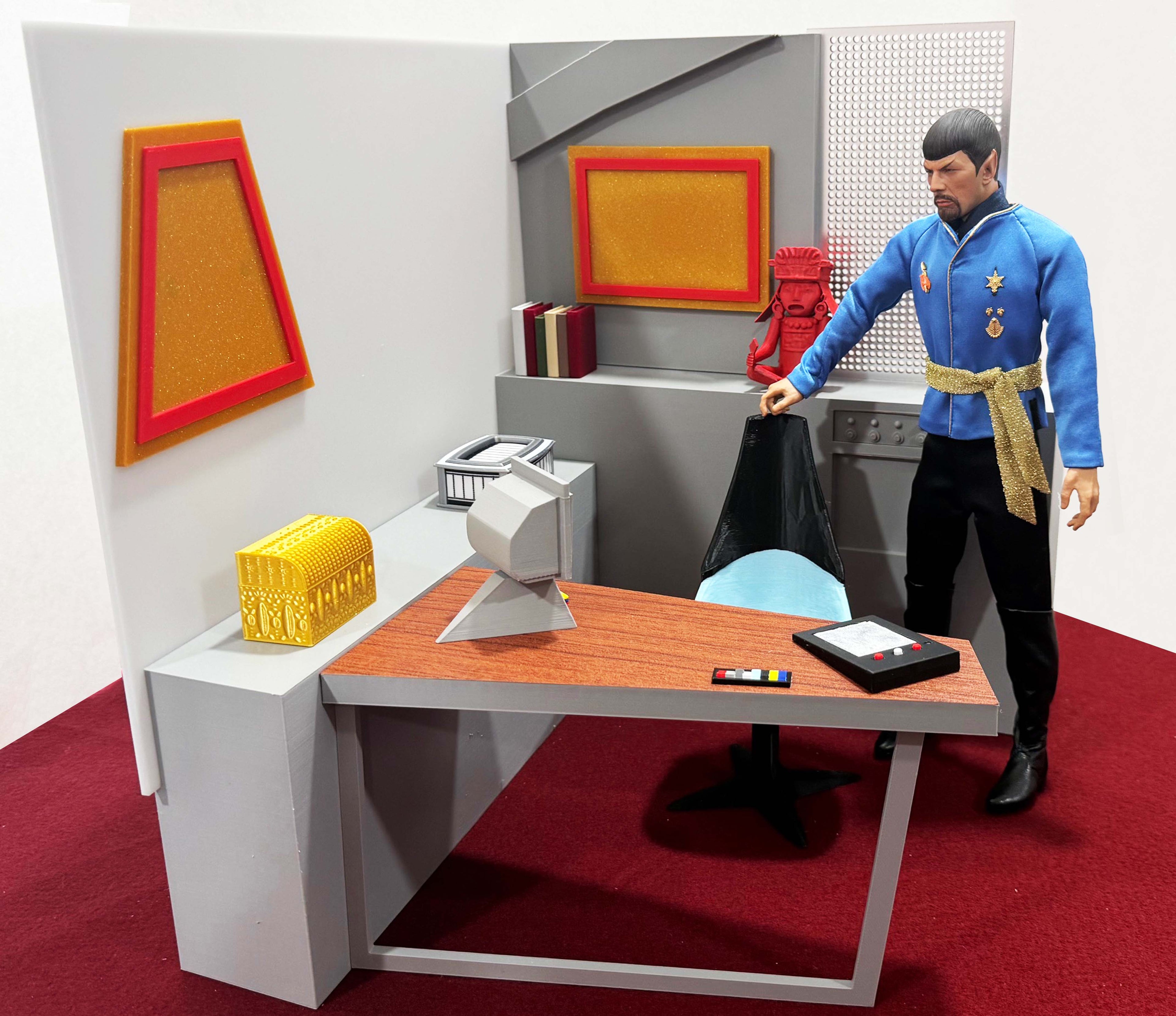 Star Trek TOS Inspired Kirk's Quarters Office Display in SIXTH SCALE for QMx, Exo-6 and other 12 Inch Figures