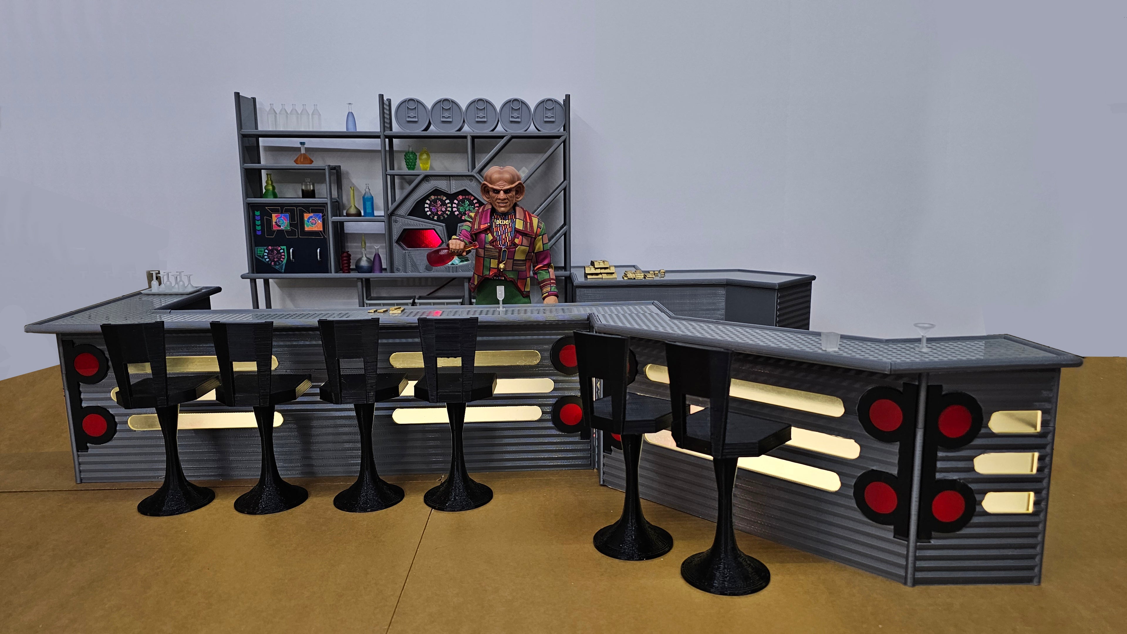 Trek Inspired DS9 Deep Space 9 Quark's Bar for Exo-6 and other 1:6 Scale Figures