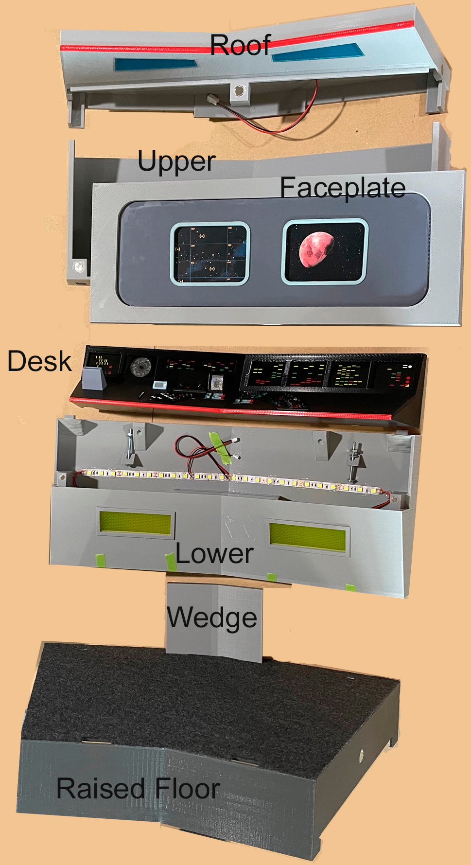 Trek TOS Bridge for Sixth Scale / 12 Inch Figures QMx / EXO-6 / By Station, Select on Drop-Down Menu