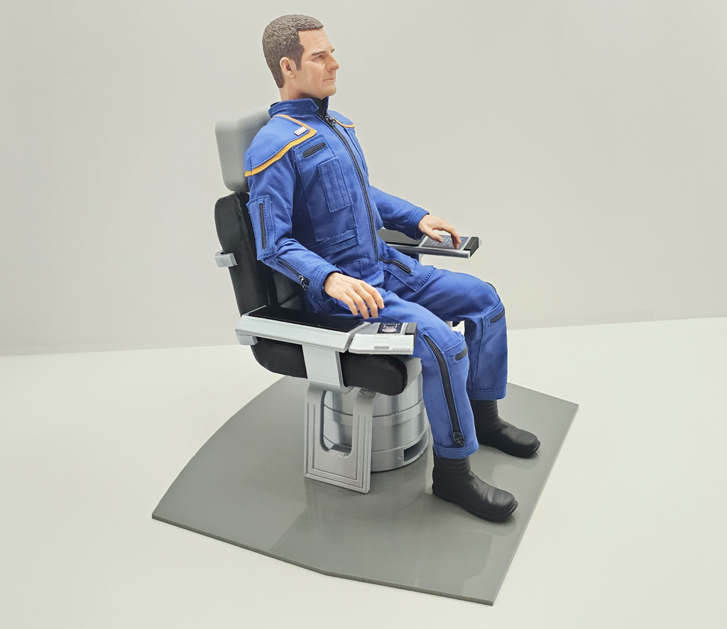 Trek Inspired Enterprise Archer Captain's Chair for Exo-6 and other 1:6th / Sixth Scale / 12 Inch Figures