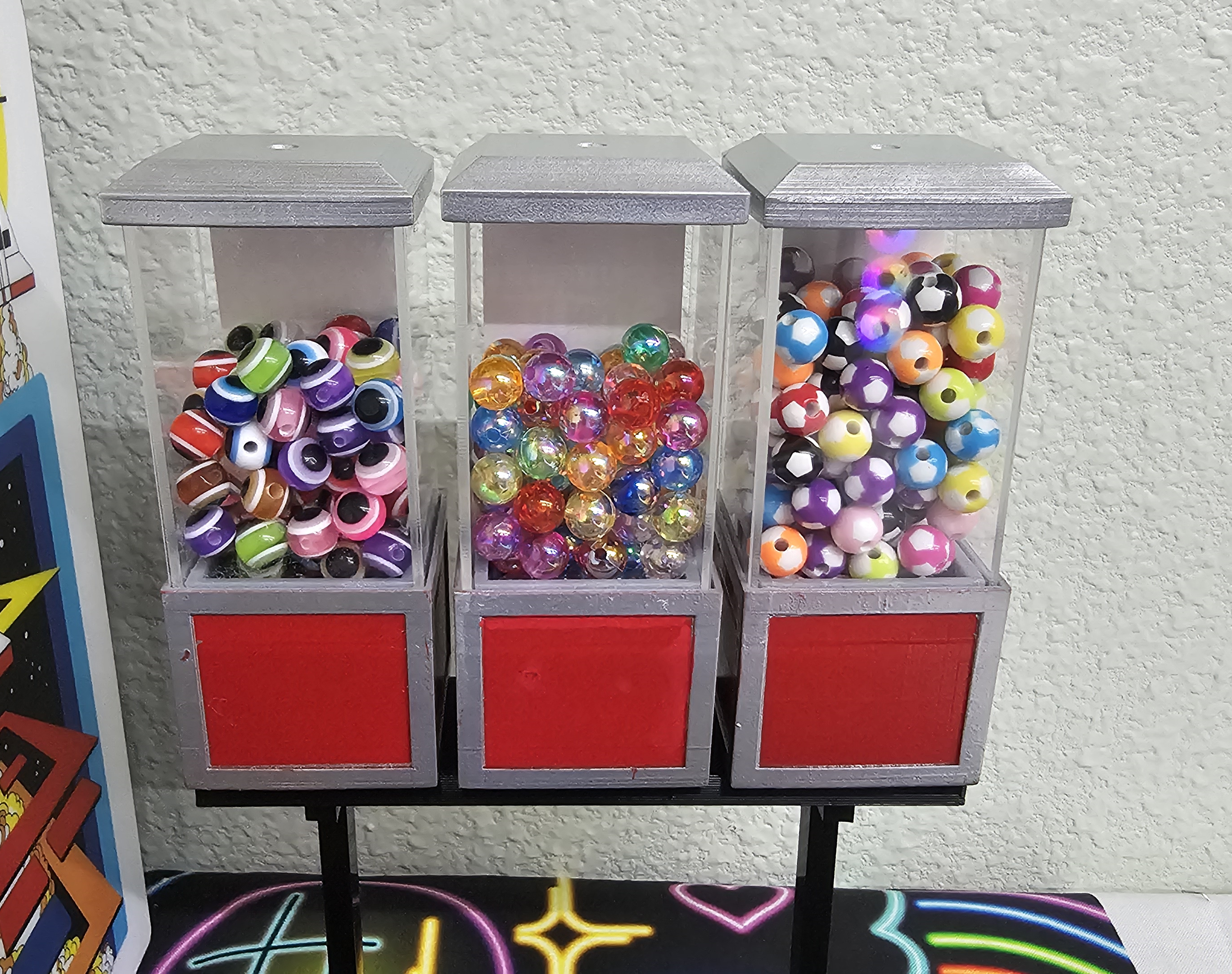 1:6 Scale Gumball / Prize Machine for 12" Figures. Scaled to Replicade / Barbie  8 Inches Tall