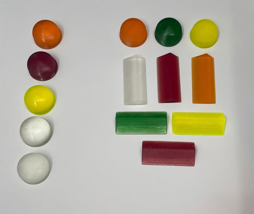 Set of Gum Drops and Triangle Resin Pieces for Full Size Trek TOS Captain's Chair Build