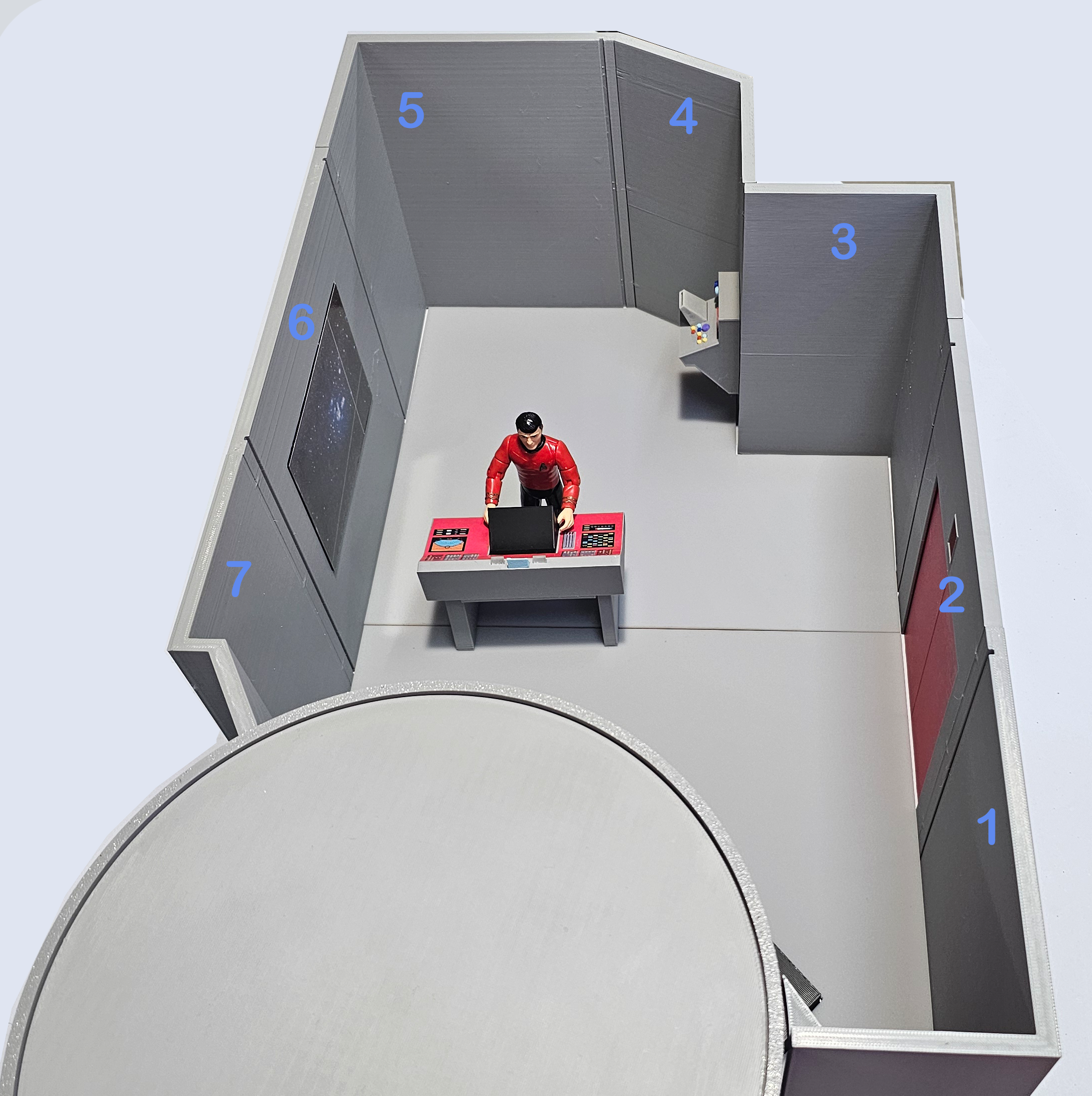 Walls for your 1:14 Scaled Transporter Chamber. Displays with 4.75 Inch Figures