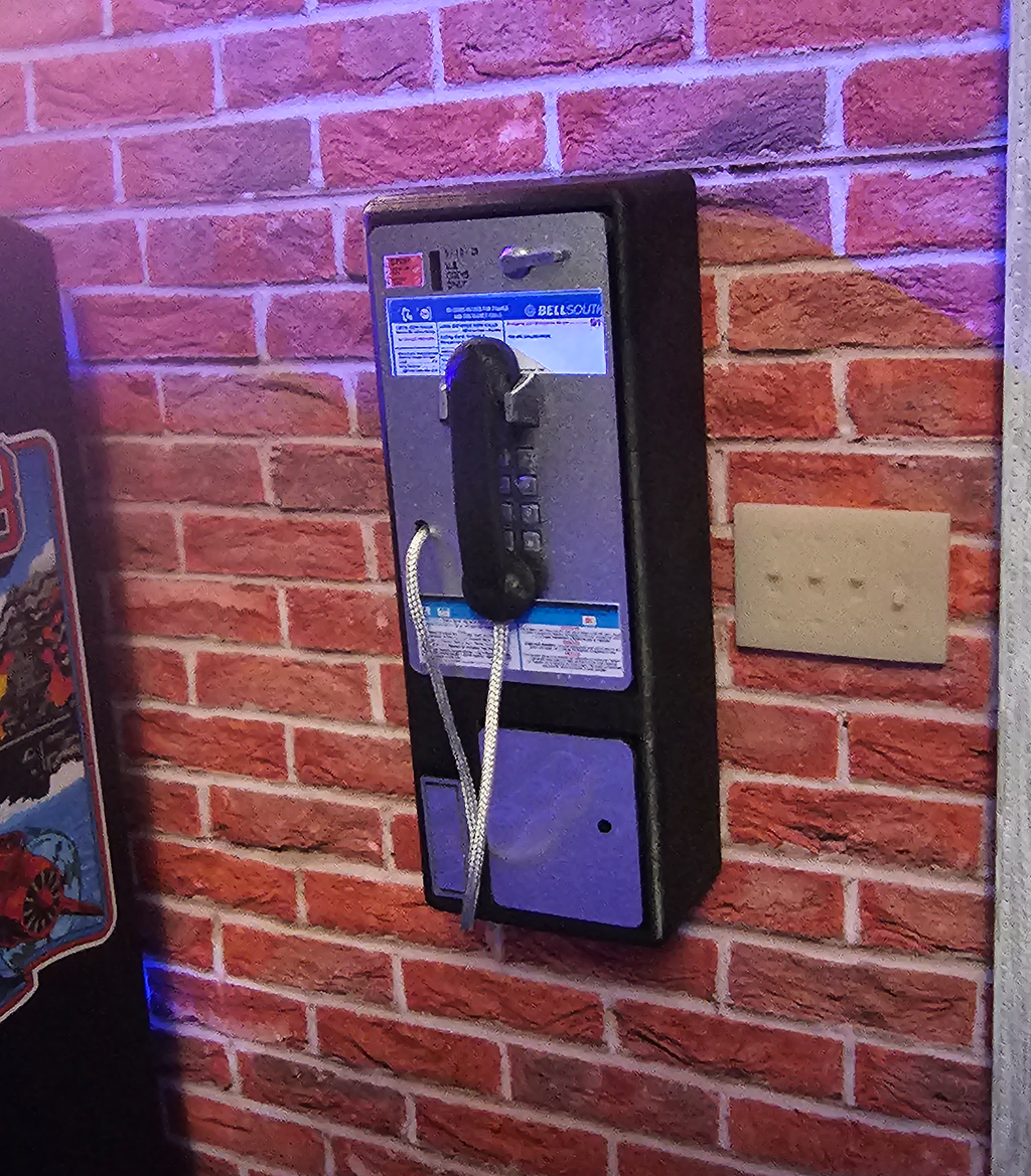1:6 Scale Pay phone for 12" Figures. Scaled to Replicade, New Wave Toys Arcades, and Barbie too.