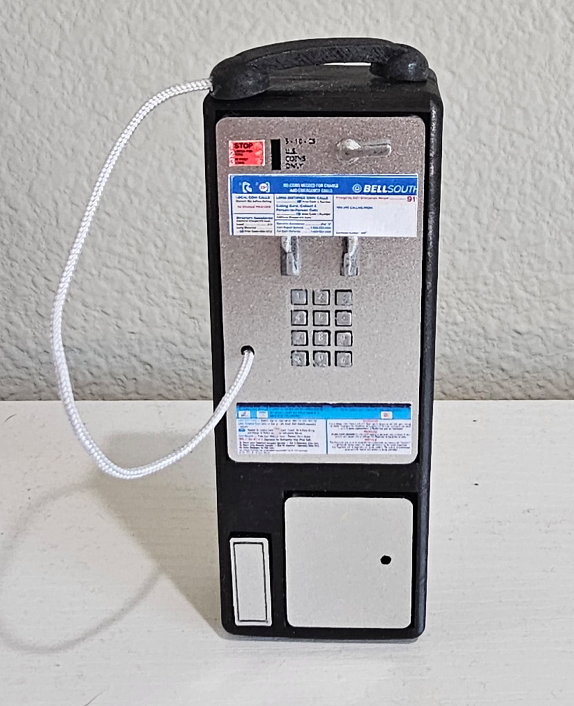 1:6 Scale Pay phone for 12" Figures. Scaled to Replicade, New Wave Toys Arcades, and Barbie too.