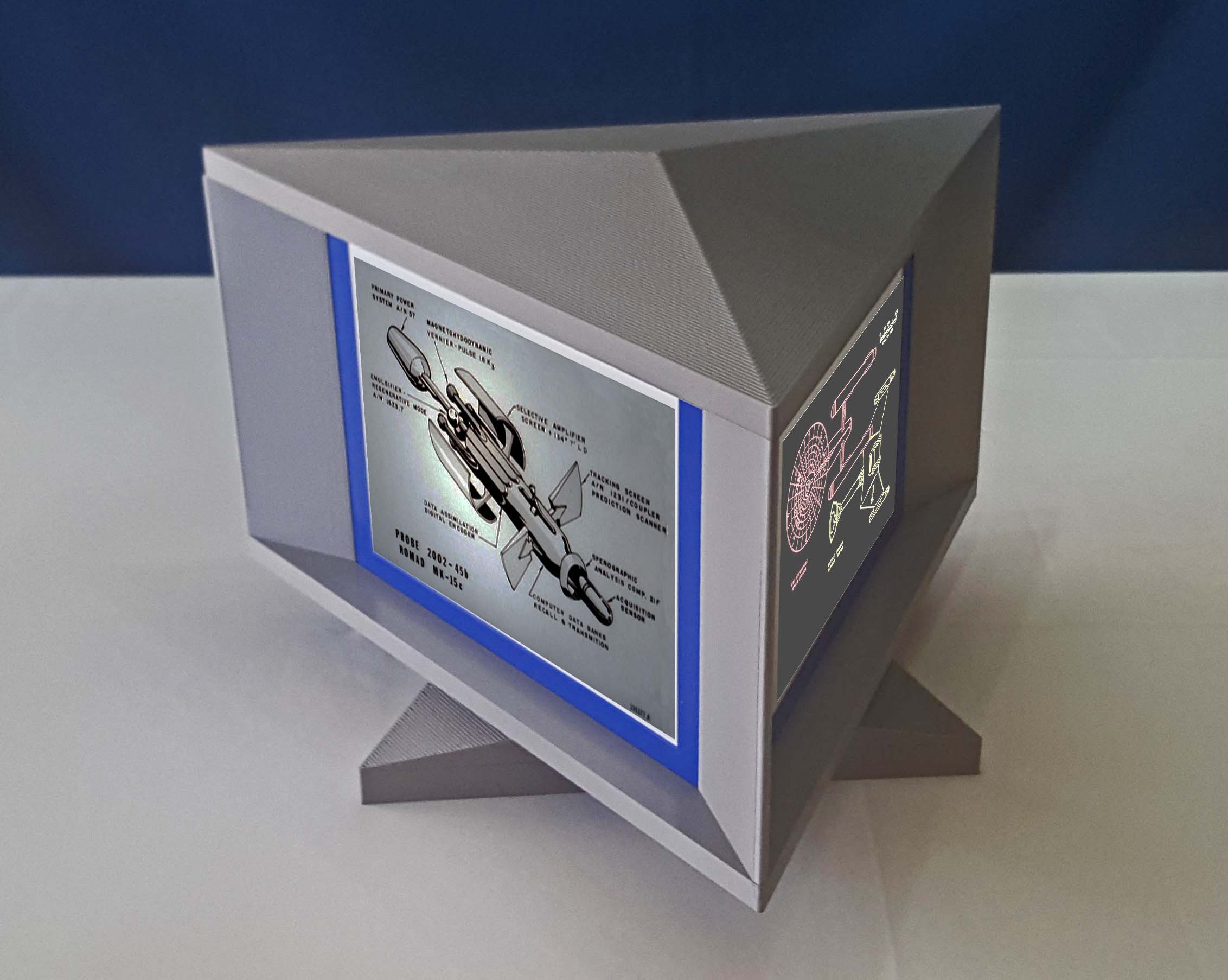 Trek TOS Inspired Briefing Room Tri-Viewer Prop Replica FULL SIZE with lights