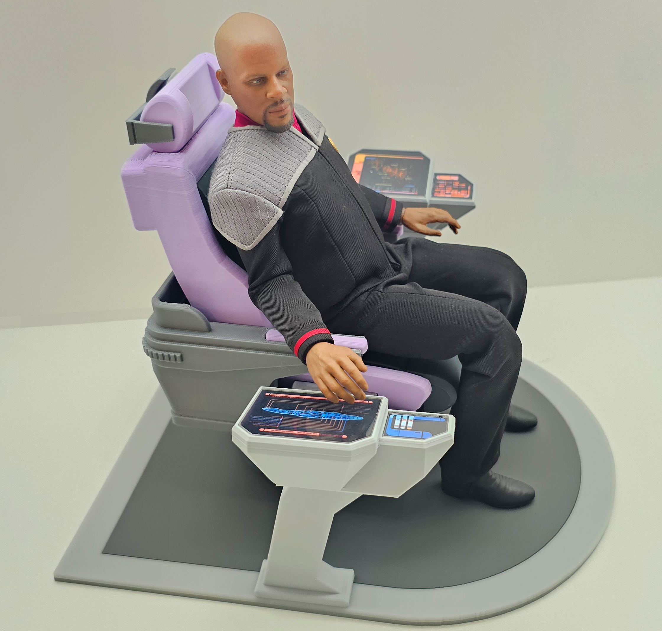 Trek Inspired Deep Space Nine (DS9) The Defiant Sisko Captain's Chair for Exo-6 and other 12 Inch Figures