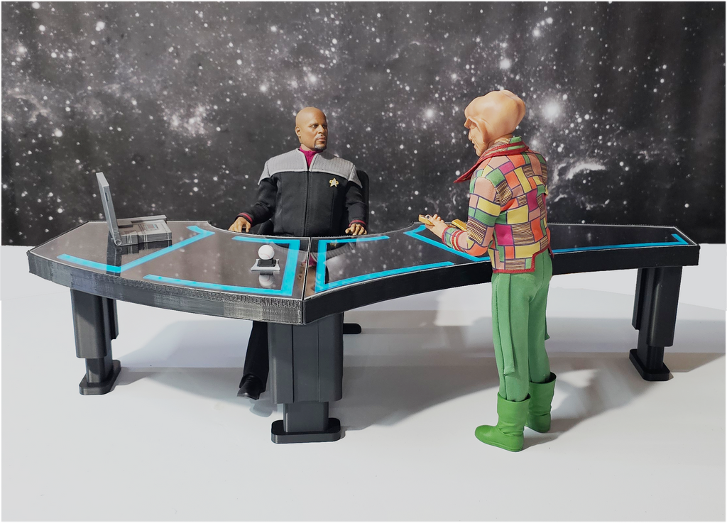 Trek Deep Space Nine DS9 Captain Sisko's Office Desk for Exo-6 / Sixth Scale / 12" Figures
