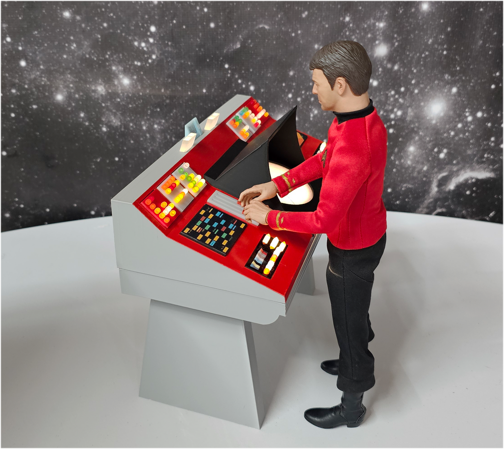 Sixth Scale Lighted TOS Transporter Console for display w QMx / 12 Inch Figures