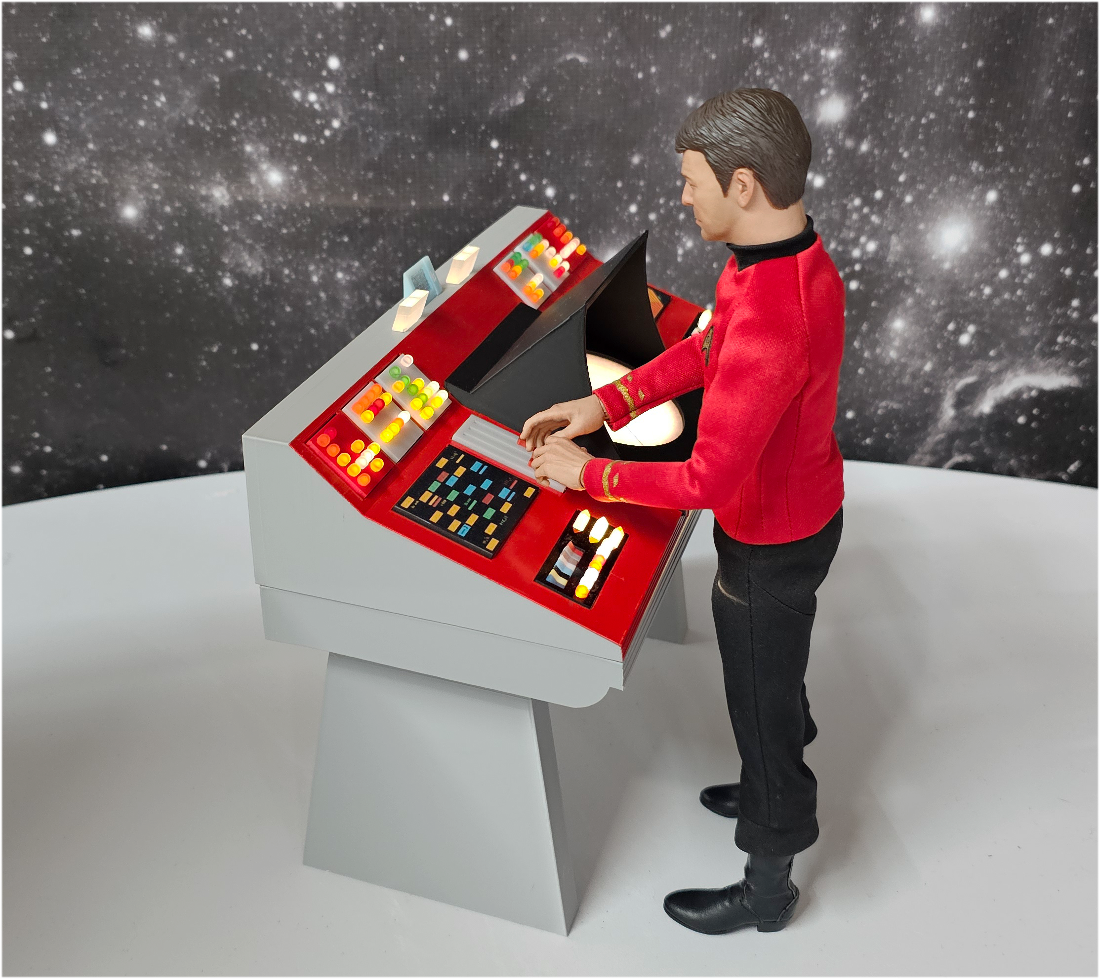 Sixth Scale Lighted TOS Transporter Console for display w QMx / 12 Inch Figures