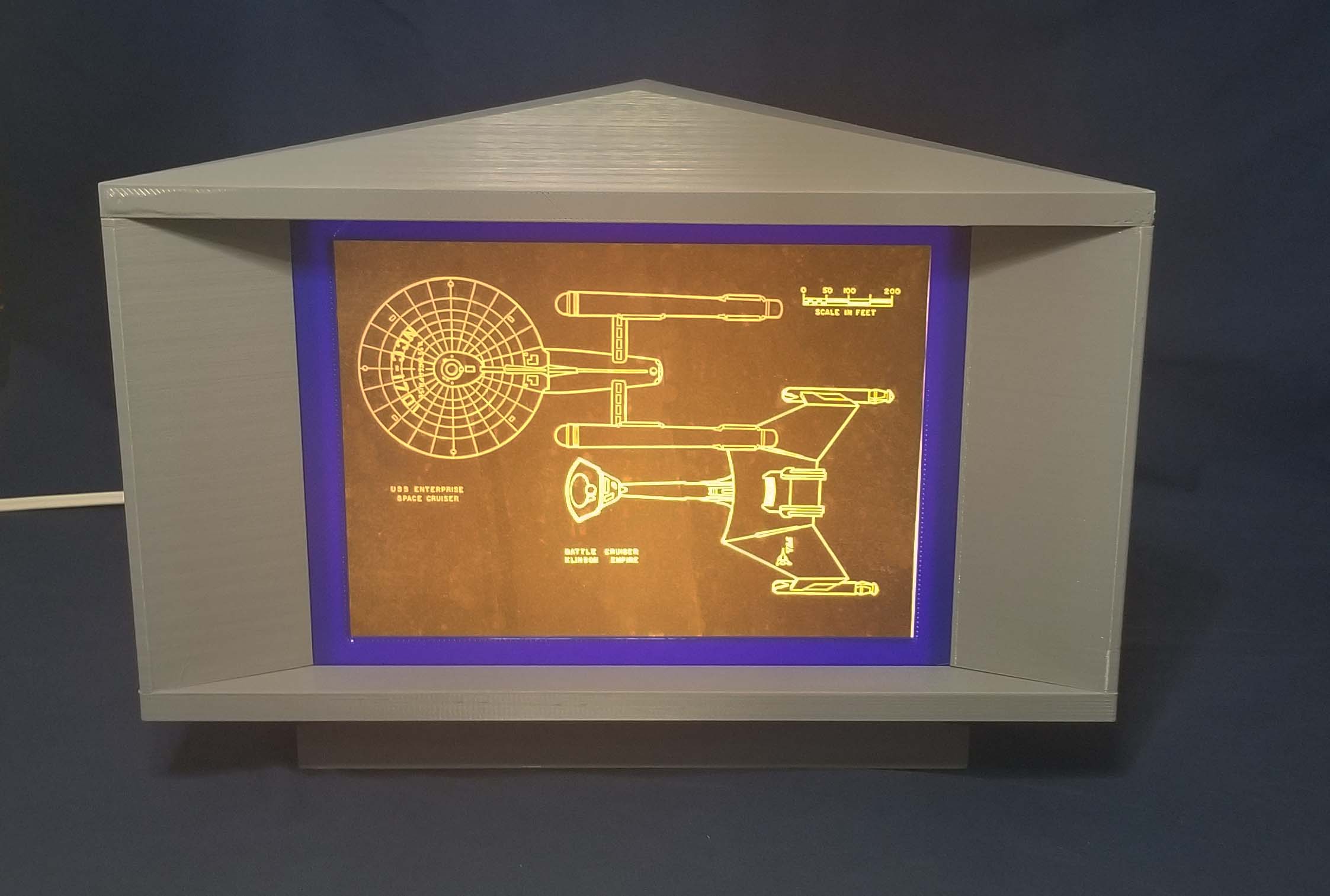 Trek TOS Inspired Briefing Room Tri-Viewer Prop Replica FULL SIZE with lights